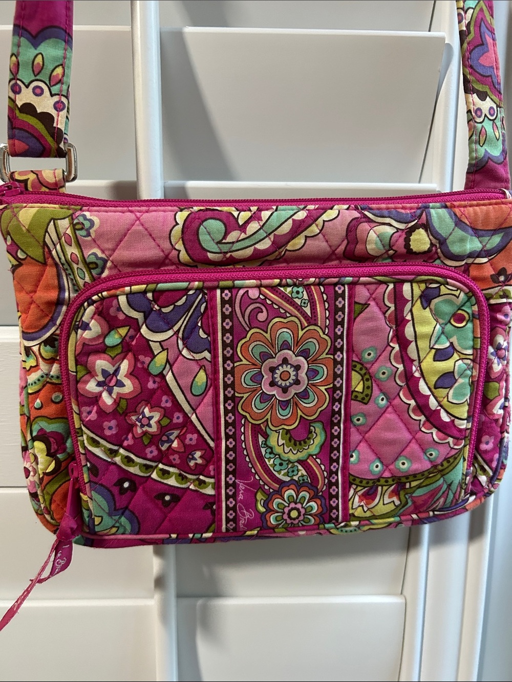 Vera Bradley Hot Pink Quilted Paisley Floral Crossbody